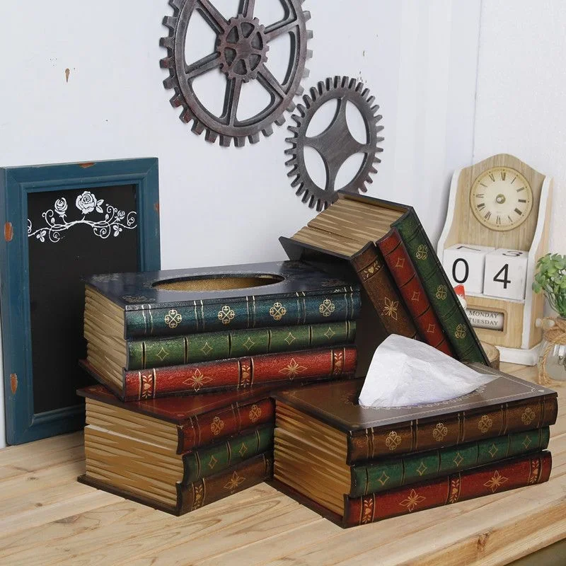 Creative Retro Wooden Book Shape Tissue Box Wooden Book Tissue Box Classical European Tissue Box Book Plastic Art Tissue Box
Creative Retro Wooden Book Shape Tissue Box Wooden Book Tissue Box Classical European Tissue Box Book Plastic Art Tissue Box