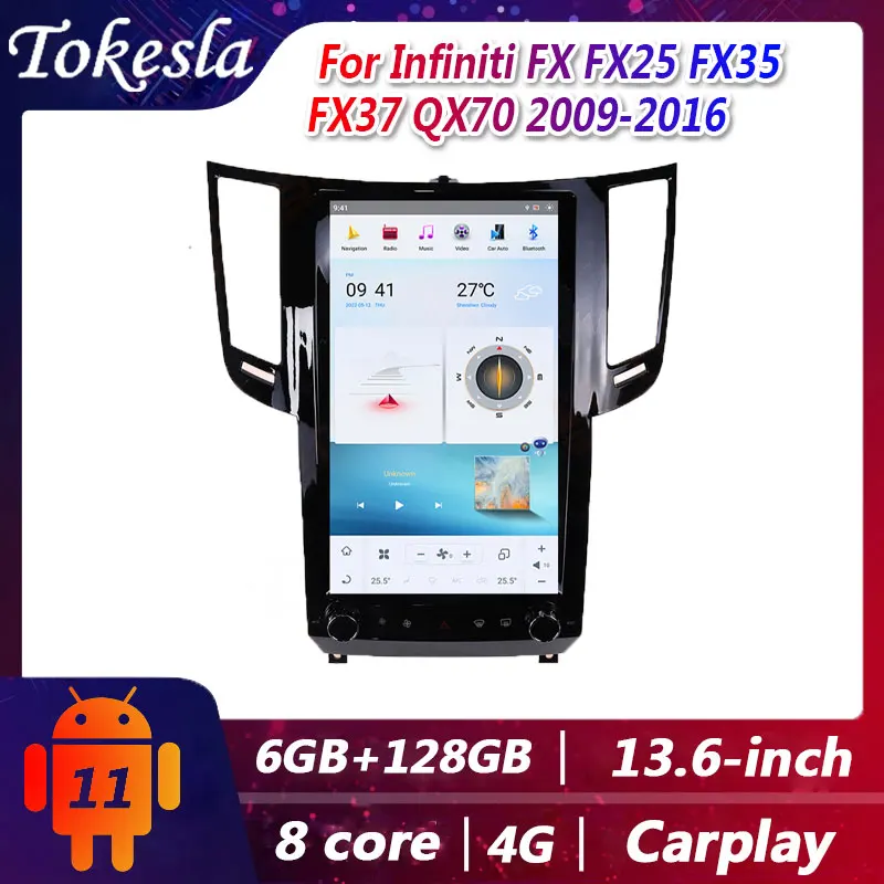 Car Radio For Infiniti FX FX25 FX35 FX37 Qx70 09-16 13.6'' Android Multimedia Receiver GPS DVD Navigation Systems Touch Screen
Car Radio For Infiniti FX FX25 FX35 FX37 Qx70 09-16 13.6'' Android Multimedia Receiver GPS DVD Navigation Systems Touch Screen