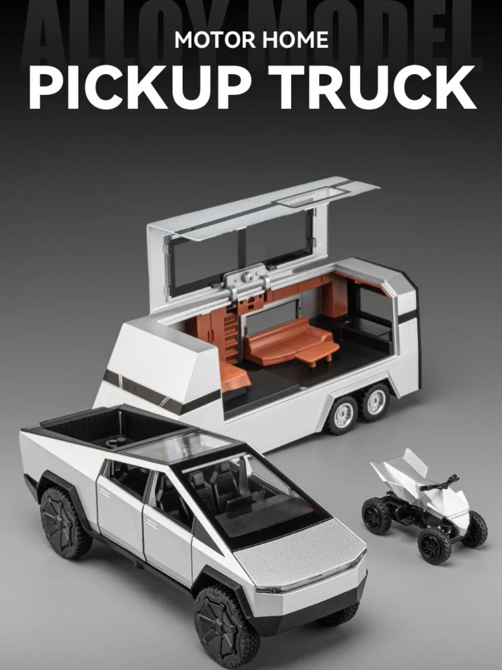 1:32 Tesla Pickup Model Car Toys Simulation Metal Diecast Truck Trailer RV Limousine Sound Light Collection Toy for Boys Gifts
1:32 Tesla Pickup Model Car Toys Simulation Metal Diecast Truck Trailer RV Limousine Sound Light Collection Toy for Boys Gifts