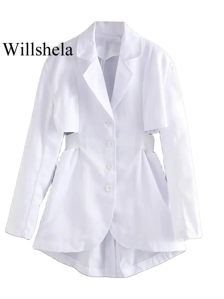 Willshela женский модный белый Однобортный блейзер с вырезом на спине, винтажный блейзер с длинными рукавами и вырезами 
Willshela женский модный белый Однобортный блейзер с вырезом на спине, винтажный блейзер с длинными рукавами и вырезами