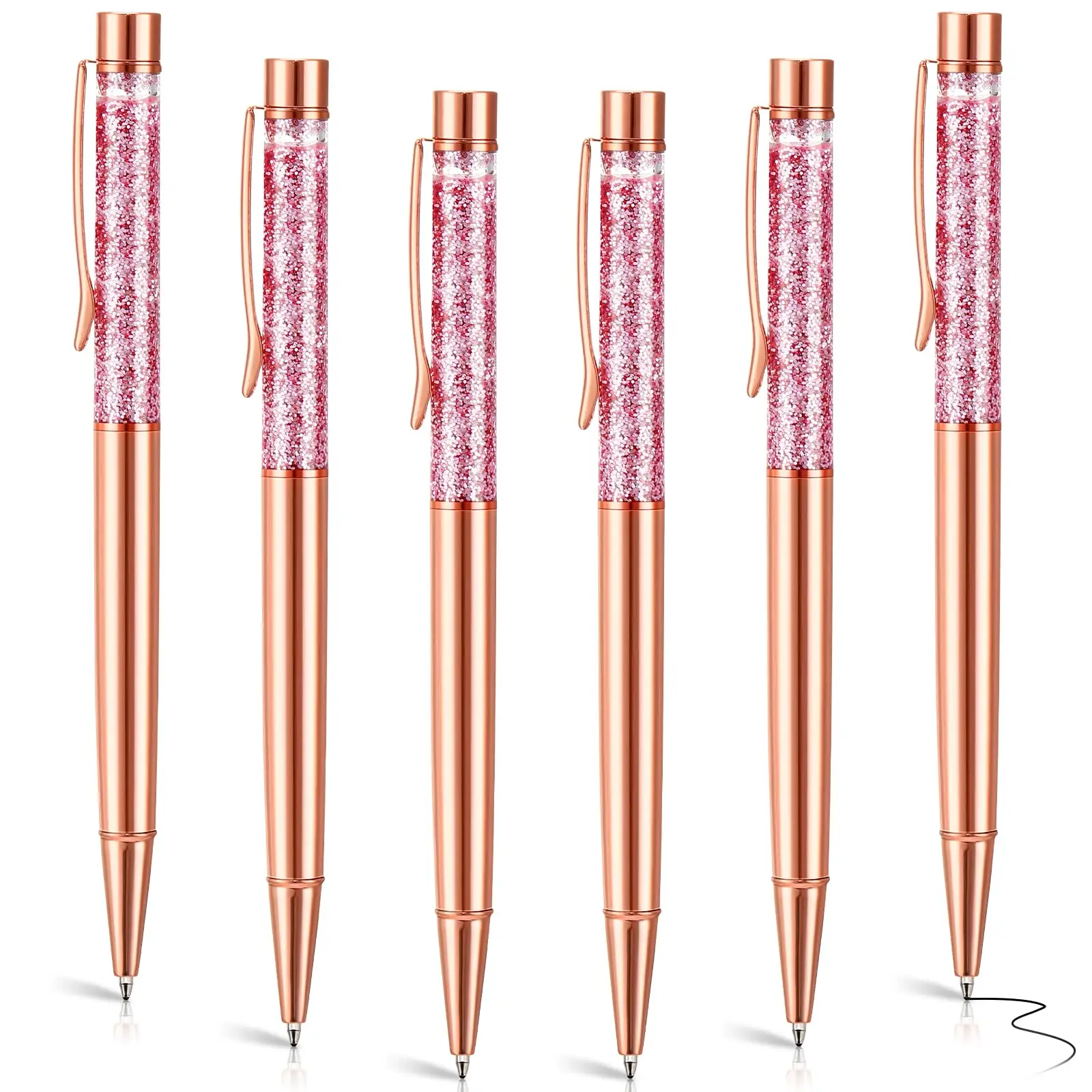 6Pcs Press Ballpoint Pen Luxury Cute Wedding Rose Gold Metal Stationery School Office Supply High Quality Pens
6Pcs Press Ballpoint Pen Luxury Cute Wedding Rose Gold Metal Stationery School Office Supply High Quality Pens