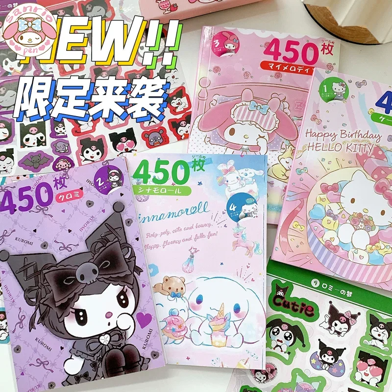 

900 шт., стикеры Sanrio для книг, милые Kuromi Cinnamoroll полакко, ученические руководства, декоративные Стикеры, милые подарки для девочек, оптовая продажа