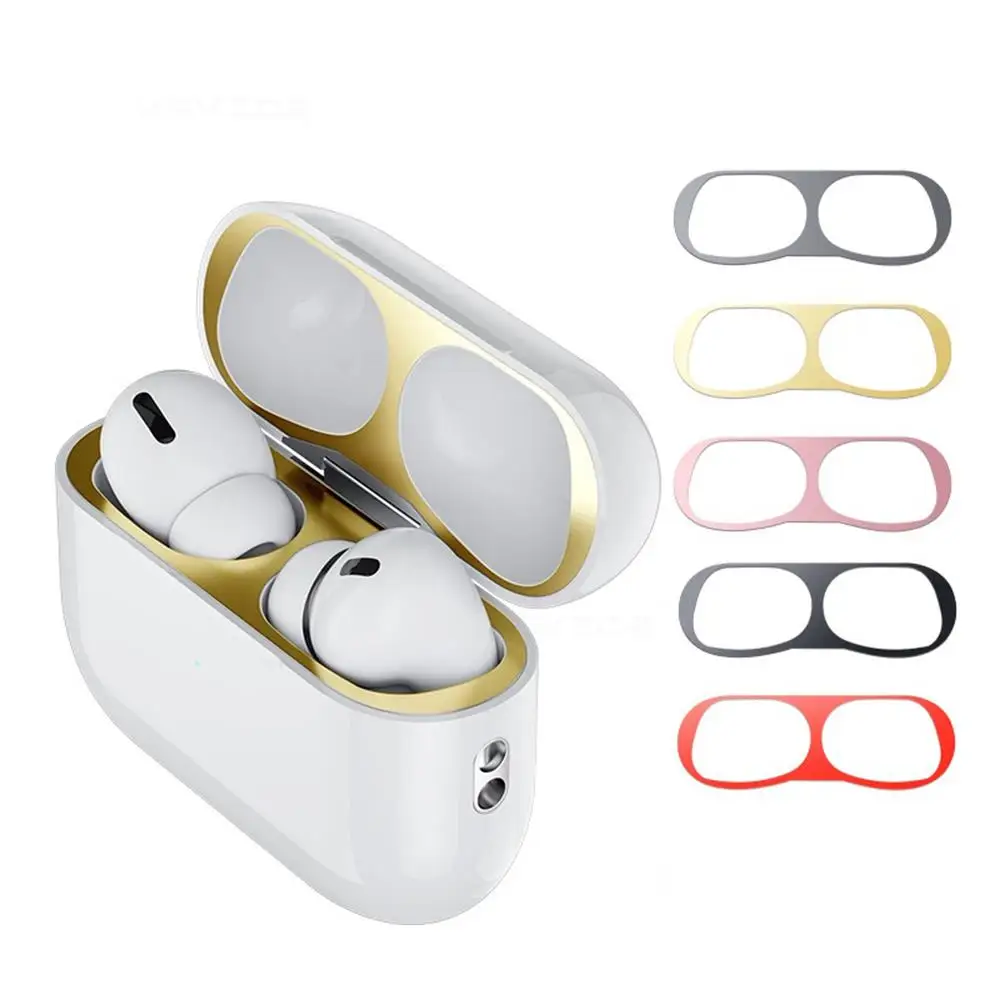 

For Airpods Pro 2 Dustproof Film Metal Sticker Cover Earphone Protector For Apple Airpods 3 Pro 2 Generation Charging Boxs