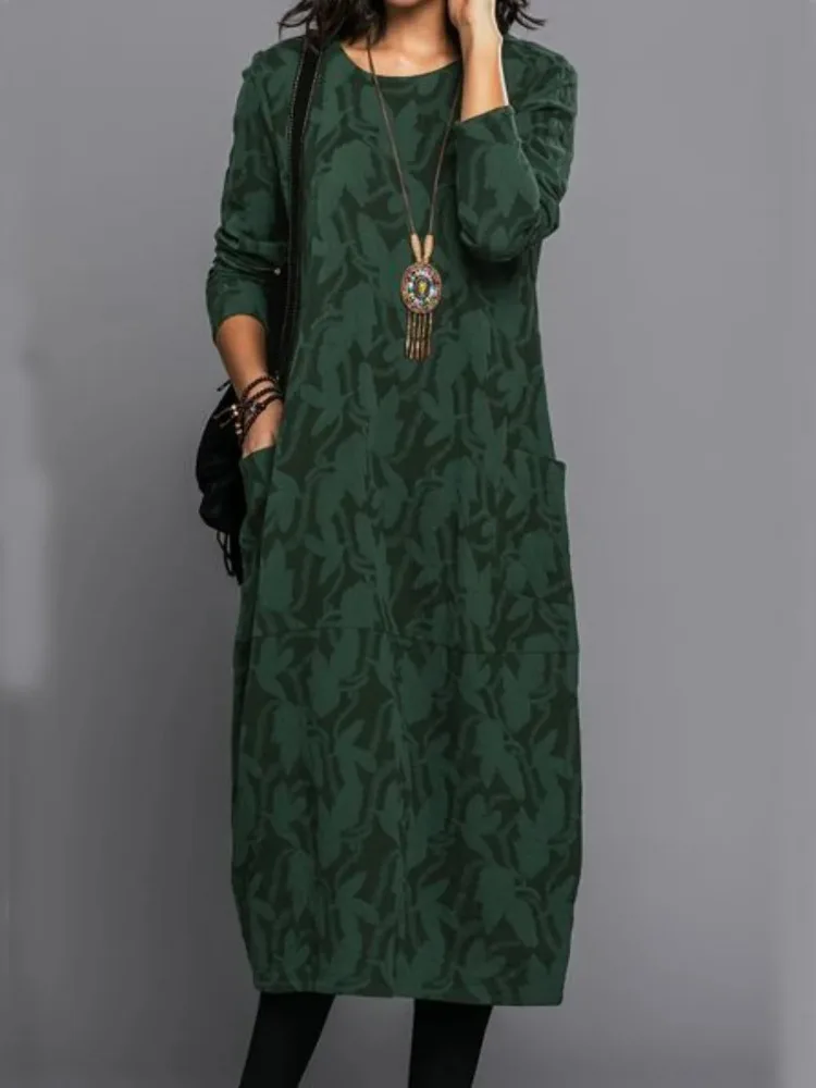 Dresses for Women Clothing Pockets Vintage Loose Round Neck Female Dress Long Sleeved Print Casual Vestidos Para Mujer Autumn
Dresses for Women Clothing Pockets Vintage Loose Round Neck Female Dress Long Sleeved Print Casual Vestidos Para Mujer Autumn