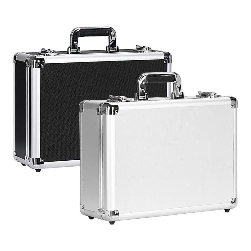 

Портативный ящик для инструментов, алюминиевый чемодан с замком, коробка для электрических инструментов с губкой