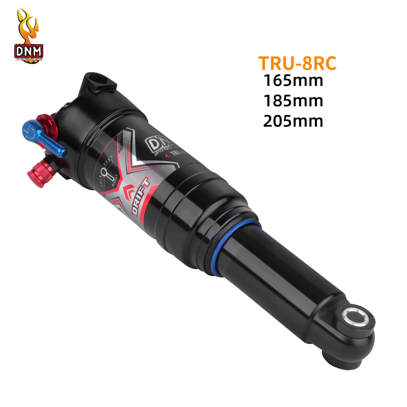 DNM Mountain Bike Shock Absorber 165mm/185mm/205mm 3-Stage Lock-up Damping Adjustment Air Rear Shock Absorber For MTB/XC/AM
DNM Mountain Bike Shock Absorber 165mm/185mm/205mm 3-Stage Lock-up Damping Adjustment Air Rear Shock Absorber For MTB/XC/AM