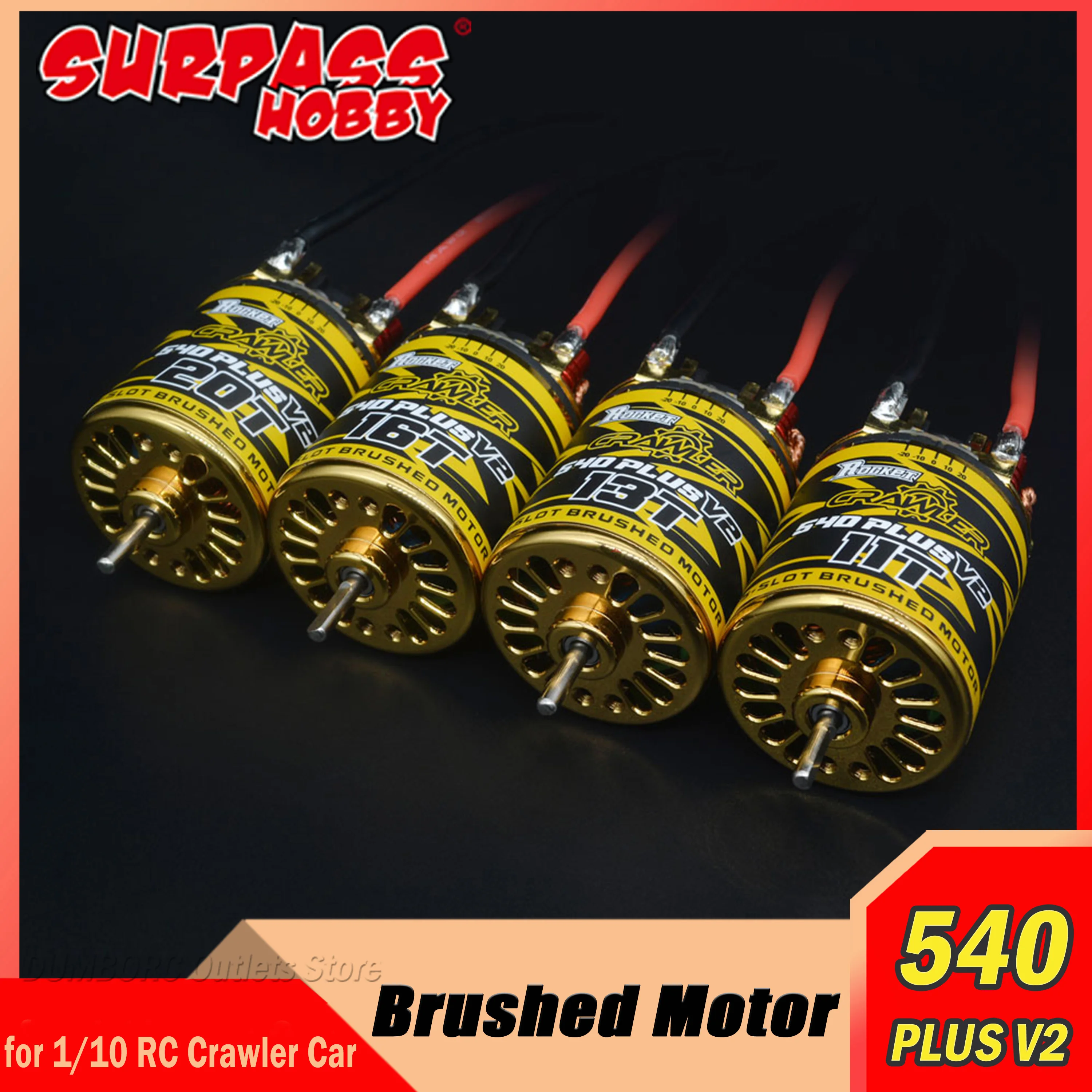 Surpass Hobby 540PLUS V2 11T 13T 16T 20T Brushed Motor for 1:10 RC Crawler Axial SCX10 AXI03007 Traxxas TRX4 D90 MST Tamiya CC01
Surpass Hobby 540PLUS V2 11T 13T 16T 20T Brushed Motor for 1:10 RC Crawler Axial SCX10 AXI03007 Traxxas TRX4 D90 MST Tamiya CC01