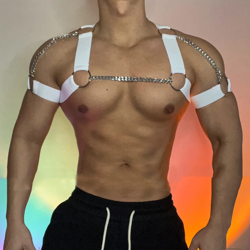 Muscle Man Pole Dance Costume Metal Chain Stretch Chest Strap Accessories Nightclub Gogo Dancer Outfit Dj Ds Clubwear VDB4771
Muscle Man Pole Dance Costume Metal Chain Stretch Chest Strap Accessories Nightclub Gogo Dancer Outfit Dj Ds Clubwear VDB4771