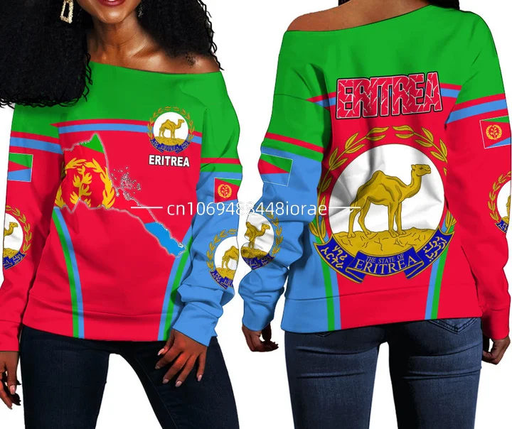 2023 Women Off Shoulder Sweater Eritrea Flag 3D Printing Casual Sexy Off Shoulder Sweater Oversize Street Sweater
2023 Women Off Shoulder Sweater Eritrea Flag 3D Printing Casual Sexy Off Shoulder Sweater Oversize Street Sweater