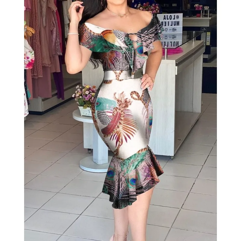 2024 Spring Summer New Women's Clothing off-Shoulder Short Sleeve Fashion Sexy Dress
2024 Spring Summer New Women's Clothing off-Shoulder Short Sleeve Fashion Sexy Dress