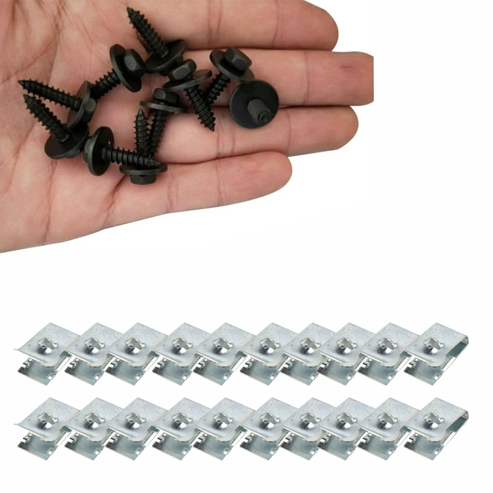 40Pcs/20Set Screw Clips Black & Silver Engine For BMW 1/3/5/6/7/X/Z Series Guard Undertray Durable High Quality
40Pcs/20Set Screw Clips Black & Silver Engine For BMW 1/3/5/6/7/X/Z Series Guard Undertray Durable High Quality