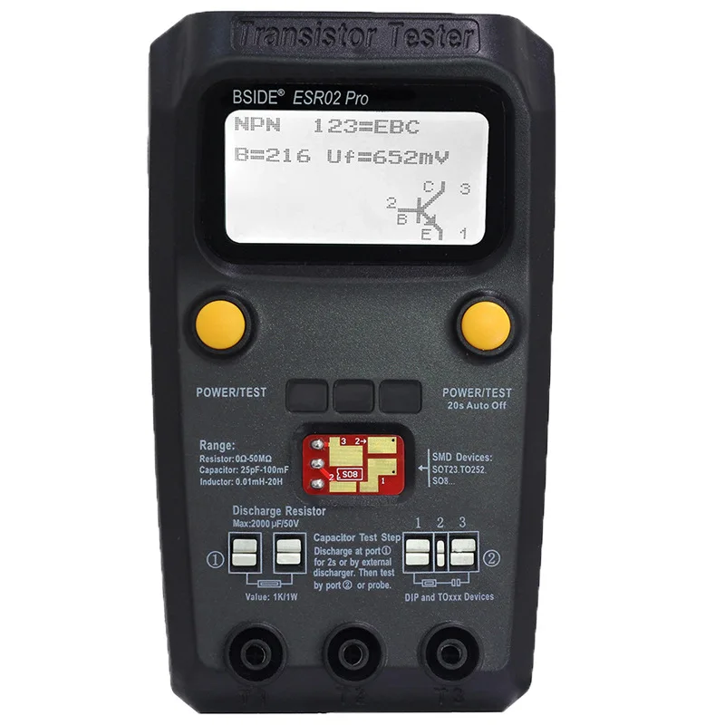 Цифровой транзистор F50 ESR02 PRO, тестер для поверхностного монтажа, триодный резистор, конденсатор, фотомультиметр
Цифровой транзистор F50 ESR02 PRO, тестер для поверхностного монтажа, триодный резистор, конденсатор, фотомультиметр