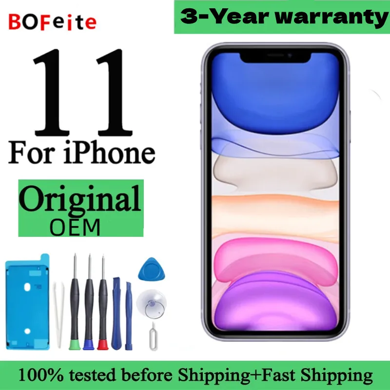 Original OLED Display For iPhone 11 3D Touch Screen Digitzer assembly Replace Replacement Display Screen with tools
Original OLED Display For iPhone 11 3D Touch Screen Digitzer assembly Replace Replacement Display Screen with tools