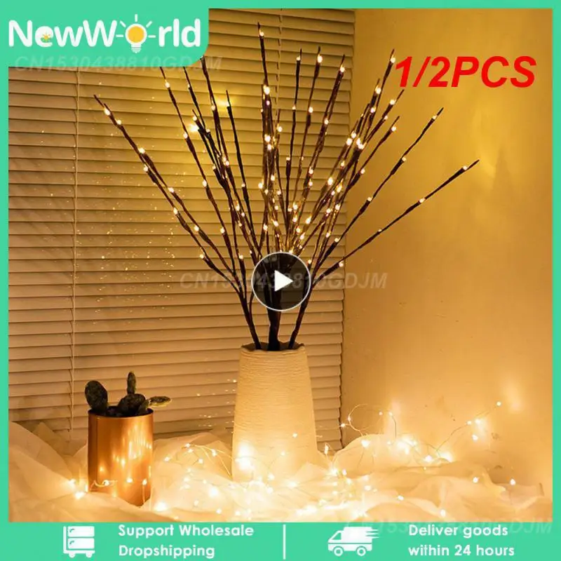 

1/2PCS Bulbs LED Willow Branch Lights Lamp Natural Tall Vase Filler Willow Twig Lighted Branch Christmas Wedding Decorative