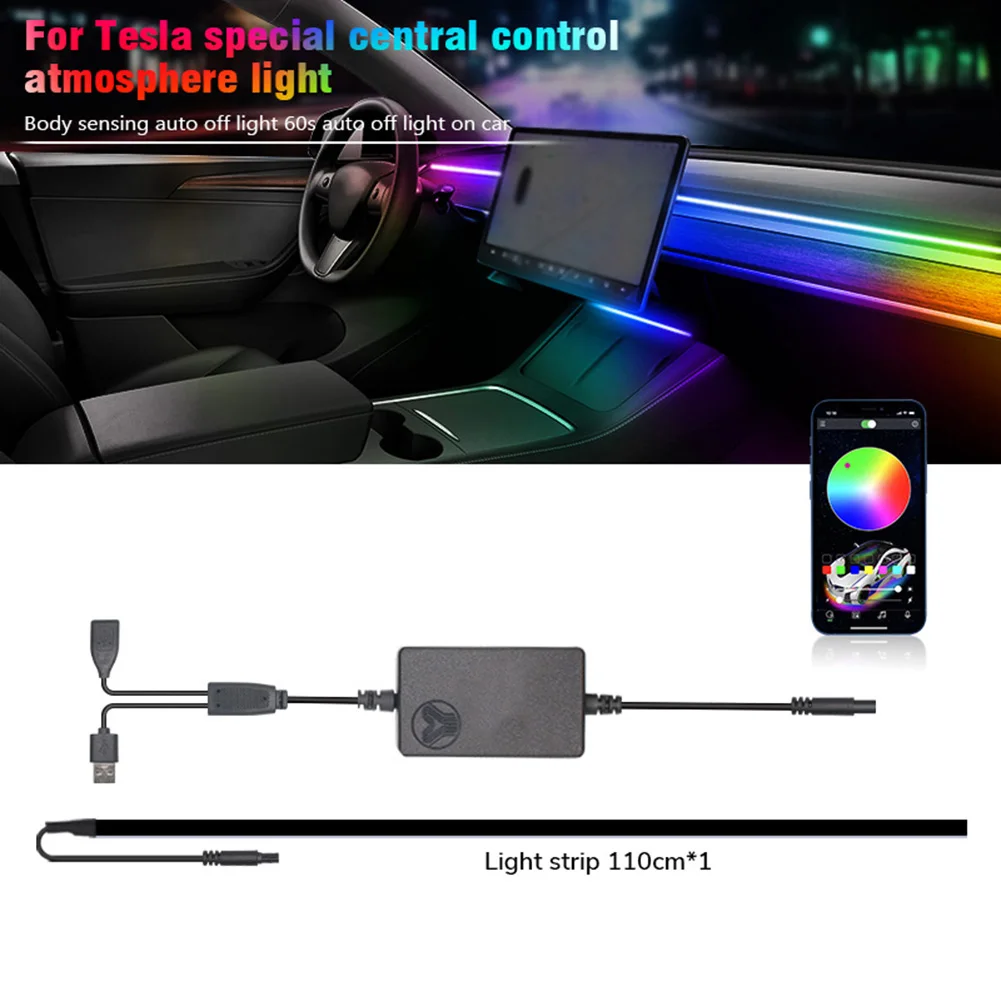 Car Center Console Dashboard USB RGB LED Light Strip APP Control For Tesla For Model 3 Y 110cm RGB LED Light Strip+1 * Controll
Car Center Console Dashboard USB RGB LED Light Strip APP Control For Tesla For Model 3 Y 110cm RGB LED Light Strip+1 * Controll