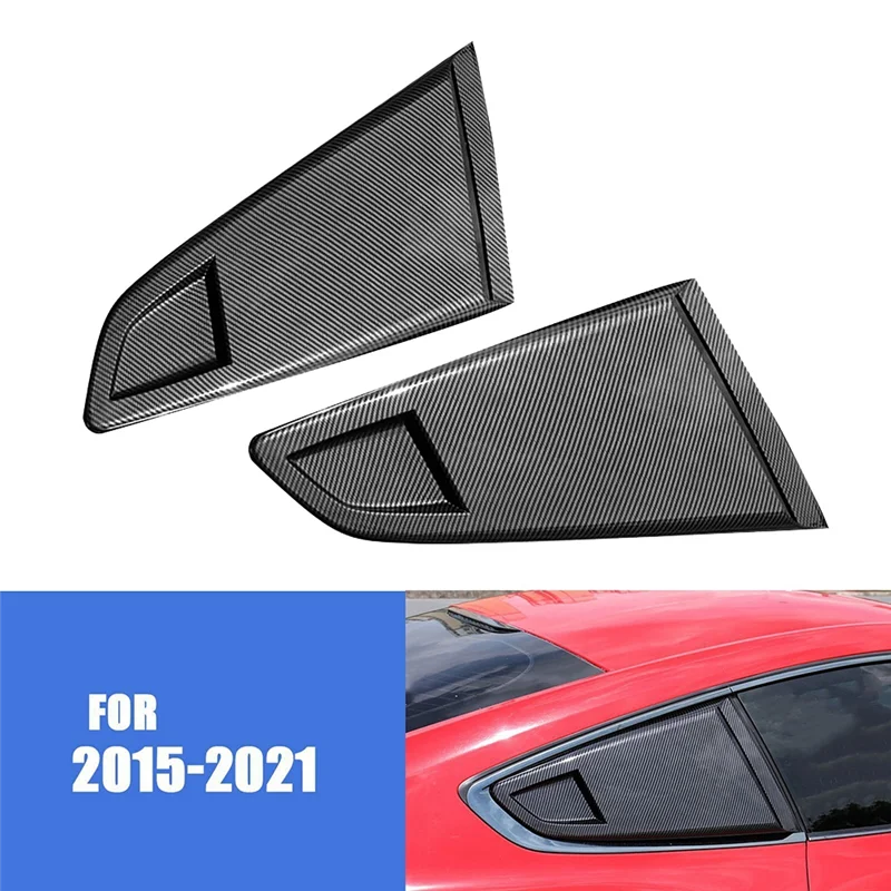 

Carbon Fiber Look 1/4 Rear Side Vent Quarter Window Louver Shutter Cover Trim for 2015-2022 Ford