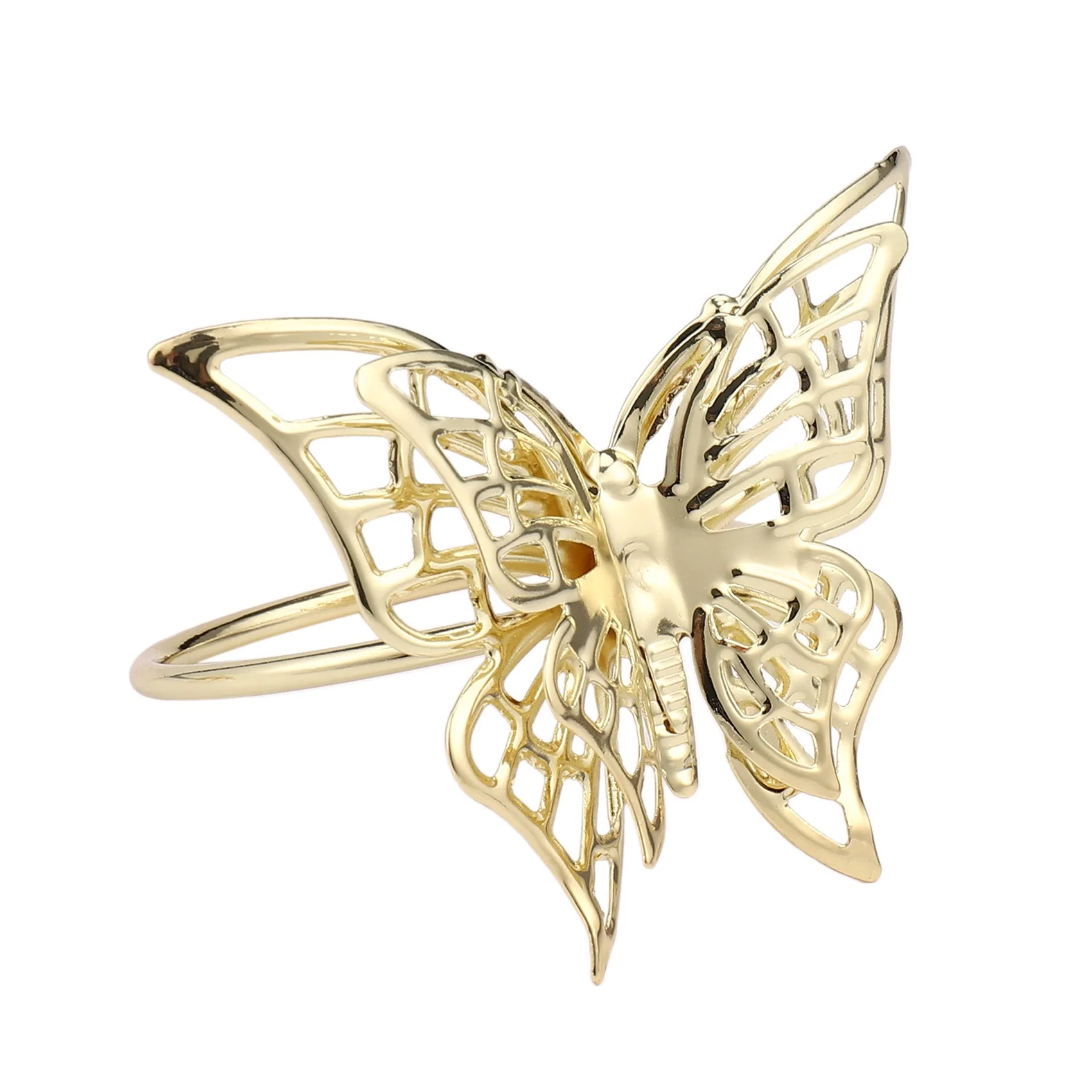 

6Pcs Creative Golden Butterfly Napkin Ring Napkin Buckle Restaurant Napkin Ring Plating Towel Buckle Hotel Table Decoration