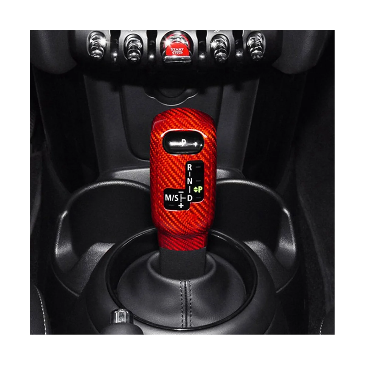 

Car Gear Shift Knob Cover for Mini Cooper F54 F55 F56 F57 F60 2020-2023 Countryman Real Carbon Fiber