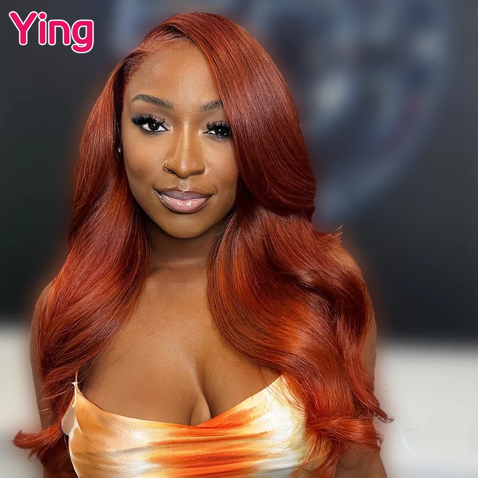 

Ying Ginger Orange Colored 200% Body Wave 13x6 Transparent Lace Front Wig 13x4 Wear To Go Glueless PrePlucked With Baby Hair