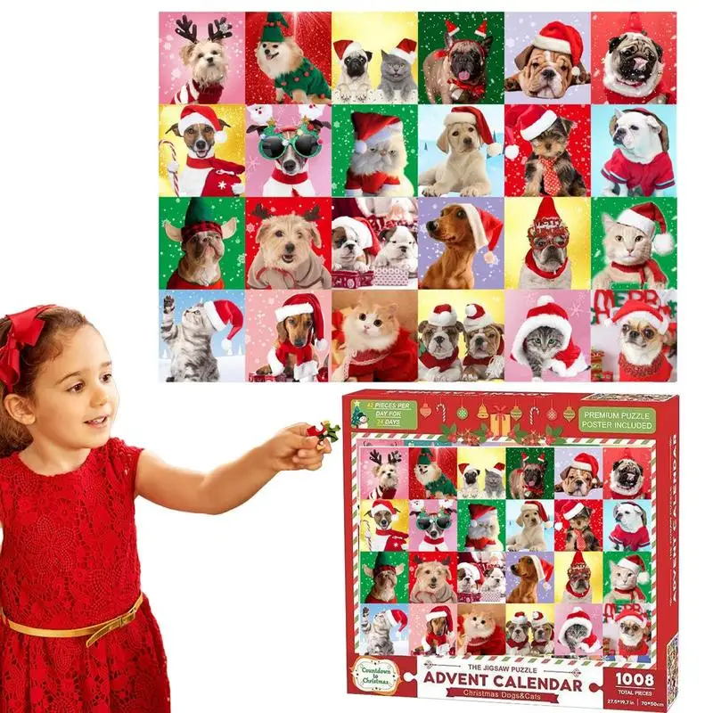 Christmas Advent Calendar Puzzle 1008 Pieces Animal Jigsaw Families Stocking Stuffer 24-Gate Countdown Christmas Decoration
Christmas Advent Calendar Puzzle 1008 Pieces Animal Jigsaw Families Stocking Stuffer 24-Gate Countdown Christmas Decoration