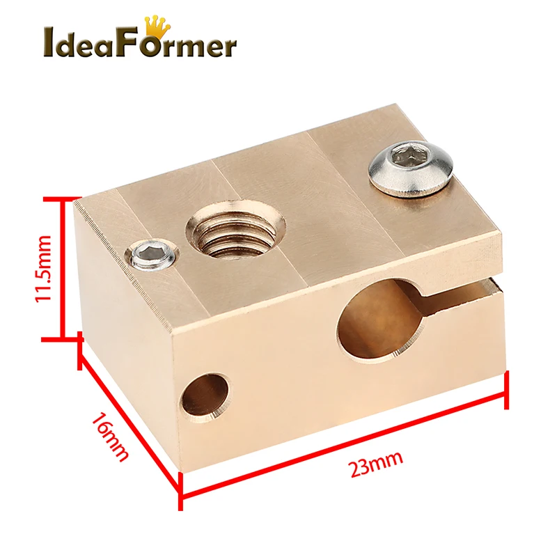 Updated E3D V6 Heater Block Aluminum 23*16*11.5mm Official Block For V6 Hotend PT100 Thermistor V6 Nozzle DDB Titan Extruder
Updated E3D V6 Heater Block Aluminum 23*16*11.5mm Official Block For V6 Hotend PT100 Thermistor V6 Nozzle DDB Titan Extruder
