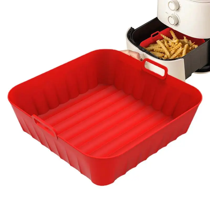 Silicone Air Fryers Basket Square Air Fryers Silicone Liners Easy Cleaning Air Fryers Pan With Portable Handle Reusable Cooking 
Silicone Air Fryers Basket Square Air Fryers Silicone Liners Easy Cleaning Air Fryers Pan With Portable Handle Reusable Cooking