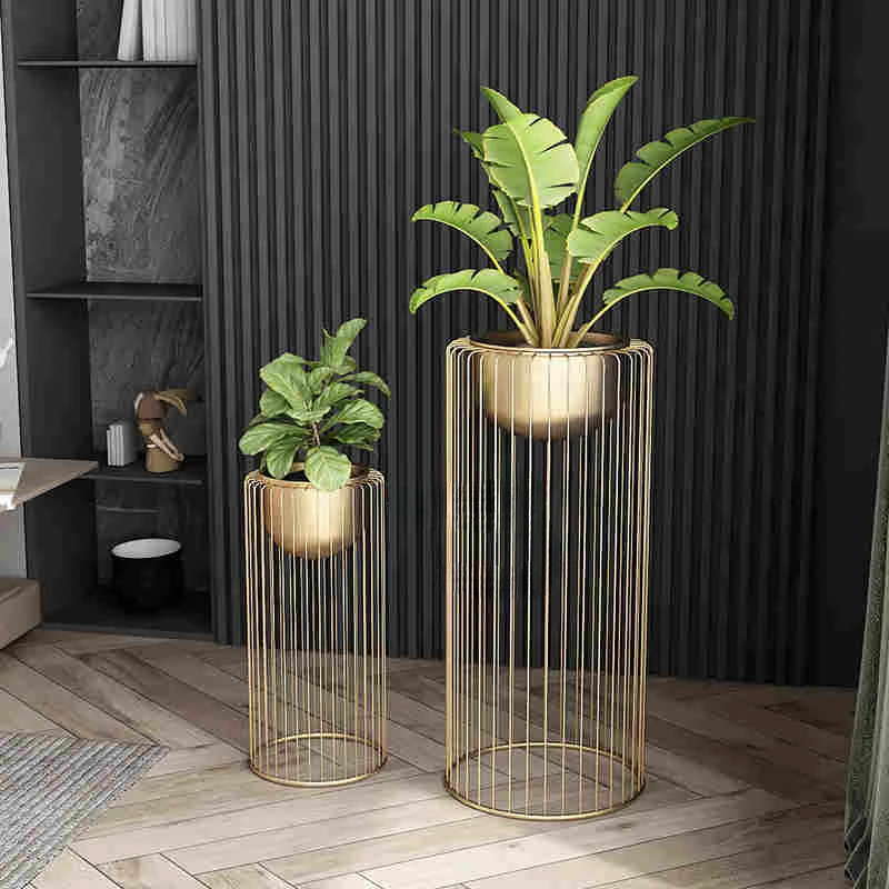 

Nordic Plant Shelves Minimalist Wrought Iron Floor-standing Living Room Flower Pot Plant Stand Green Radish Balcony Plant Stand