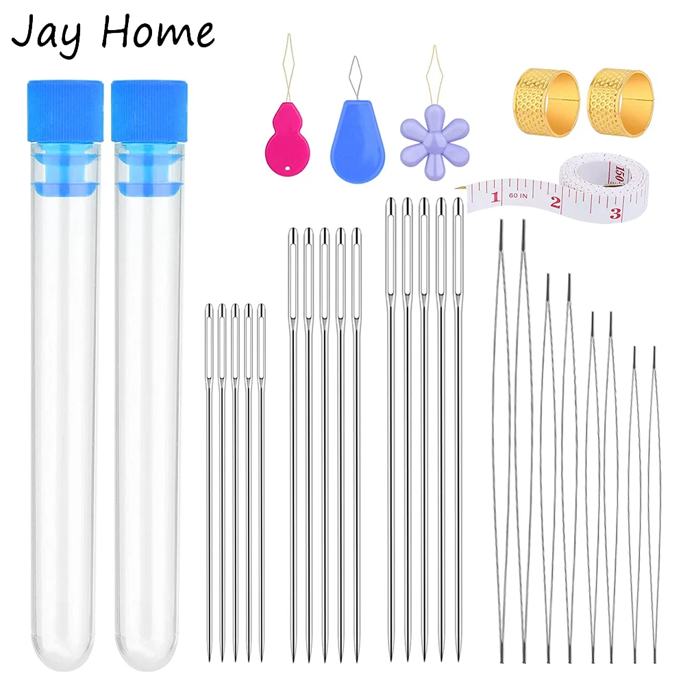 19PCS Embroidery Needles Sets Big Eye Beading Needles Long Straight Needles Bead with Hand Sewing Needles for Jewelry Making
19PCS Embroidery Needles Sets Big Eye Beading Needles Long Straight Needles Bead with Hand Sewing Needles for Jewelry Making