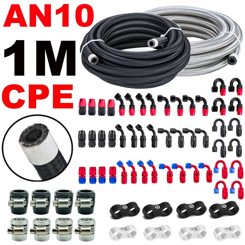 1M/3.28FT AN10 10AN Fuel Hose Oil Gas Line Cooler Pipe Tube Nylon Stainless Steel Braided CPE Rubber End Fitting Clamp Separator
1M/3.28FT AN10 10AN Fuel Hose Oil Gas Line Cooler Pipe Tube Nylon Stainless Steel Braided CPE Rubber End Fitting Clamp Separator