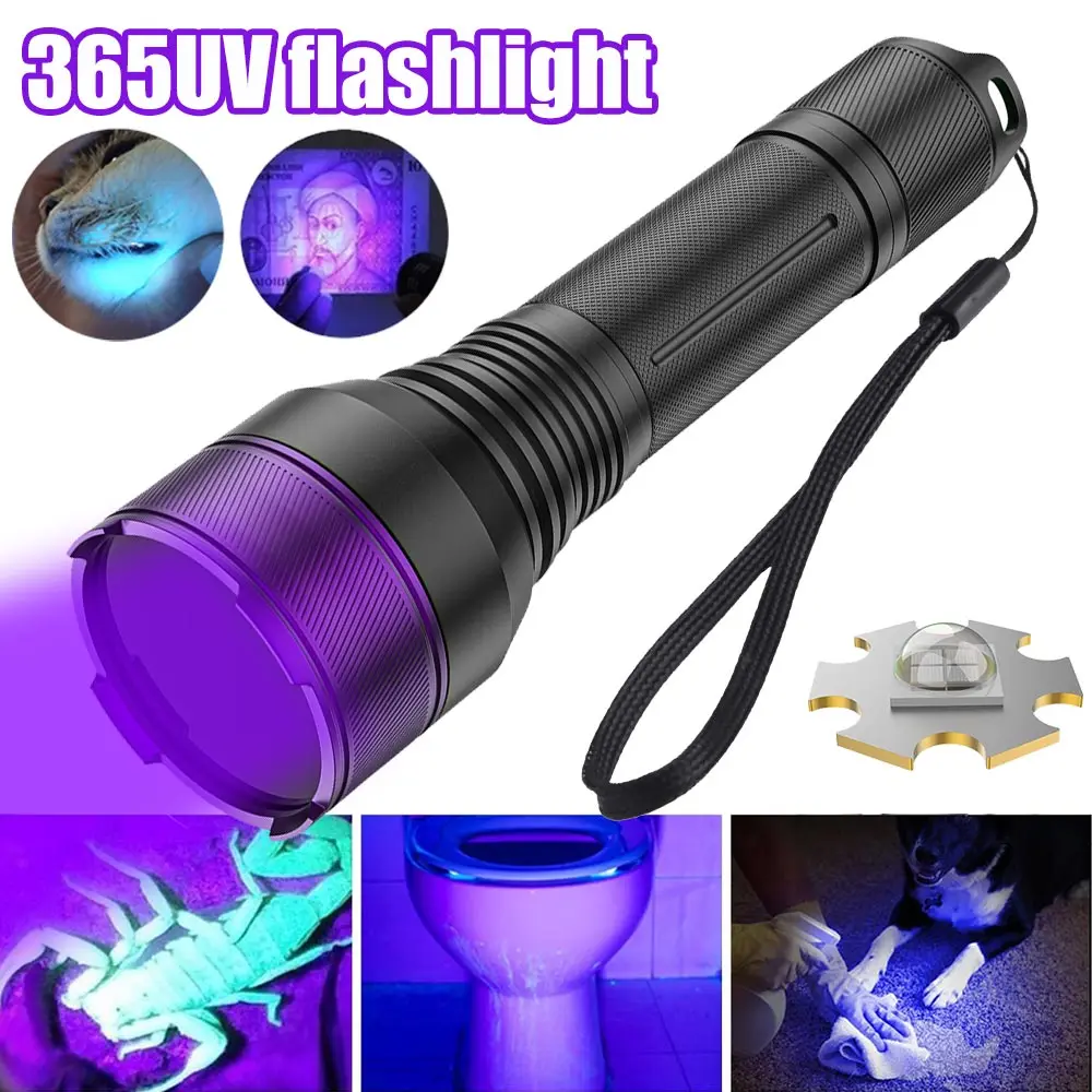 

LED UV Ultraviolet 365nm Flashlight Blacklight UV Torch Flash Lamp For Pet Urine Stains Black Light Flashlights rechargeable