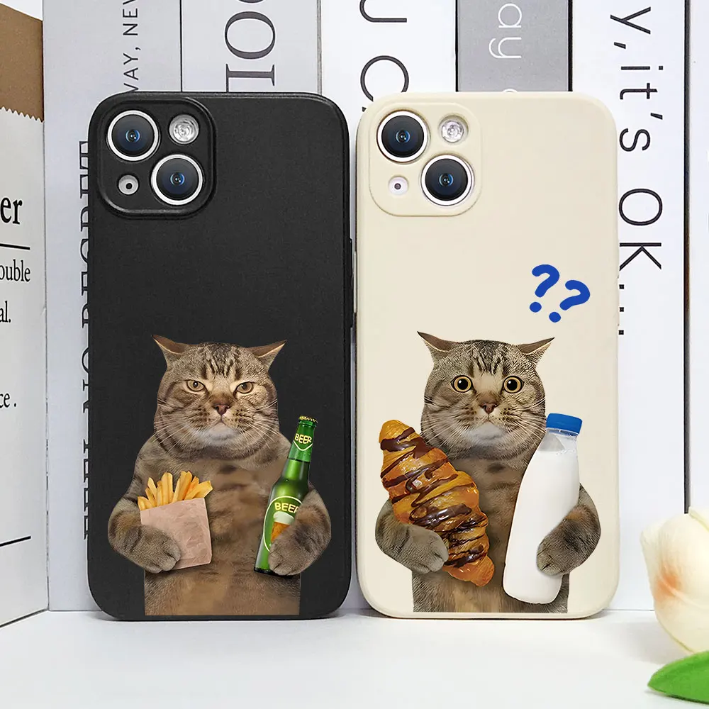 Funny Animal Beers Cat Phone Case for IPhone 16 15 14 13 12 11 Pro Max Mini X XS 7 8Plus SE2 Soft Silicone Cover Creative Fundas Funny Animal Beers Cat Phone Case for IPhone 16 15 14 13 12 11 Pro Max Mini X XS 7 8Plus SE2 Soft Silicone Cover Creative Fundas