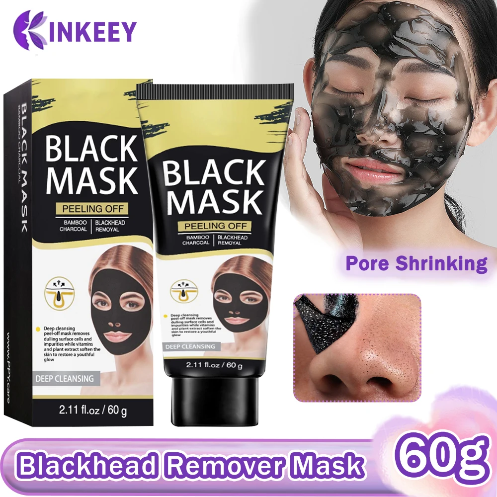 

60g Blackhead Remover Mask Charcoal Peel Off Mask Oil Control Anti-Acne Treatment Deep Cleansing Black Head Dirt Pores Face Mask