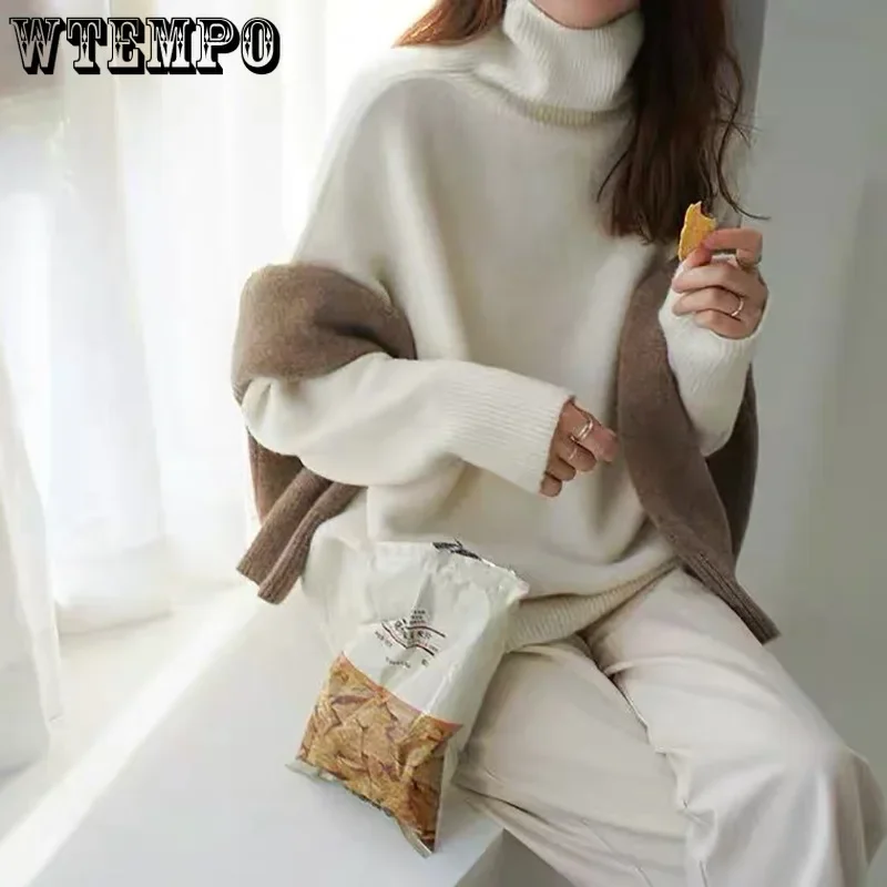 WTEMPO Women's High Neck Sweater Knitted Jumper Pullovers Loose Fall Winter Warm Knitwear Ladies Vintage Knitting Tops
WTEMPO Women's High Neck Sweater Knitted Jumper Pullovers Loose Fall Winter Warm Knitwear Ladies Vintage Knitting Tops