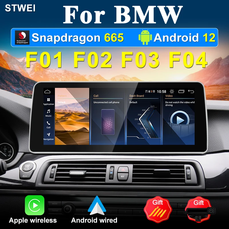 

For BMW Snapdragon 665 F01 F02 F03 F04 NBT CIC 12.3-inch Carplay Car Stereo Radio 1920 * 720p Bluetooth Navigation GPS Video