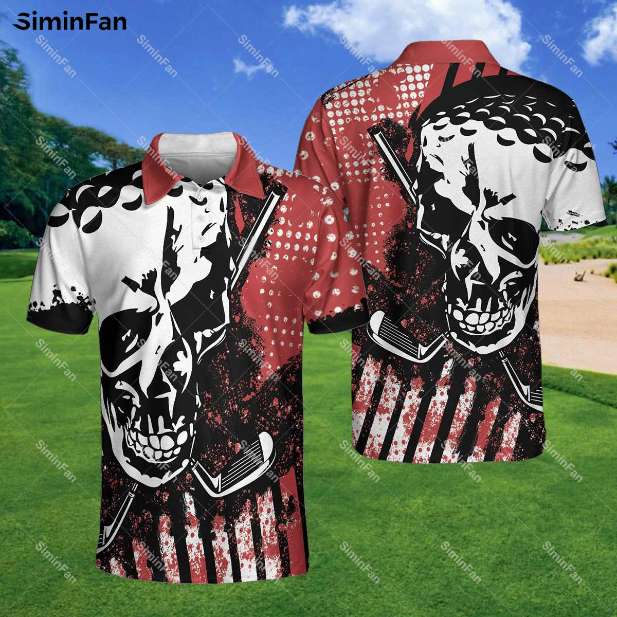 

Golf Skull Red 3D Full Printed Polo Shirts Turndown Collar Men Tennis Tshirt Summer Tee Female Top Unisex Fashion Streetwear 01