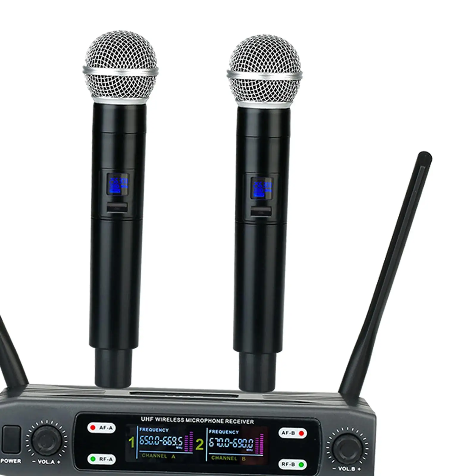 

Dual Wireless Microphone System Premium Noise Reduction Handheld Cordless Dynamic Microphones for Show Wedding Band Karaoke Home