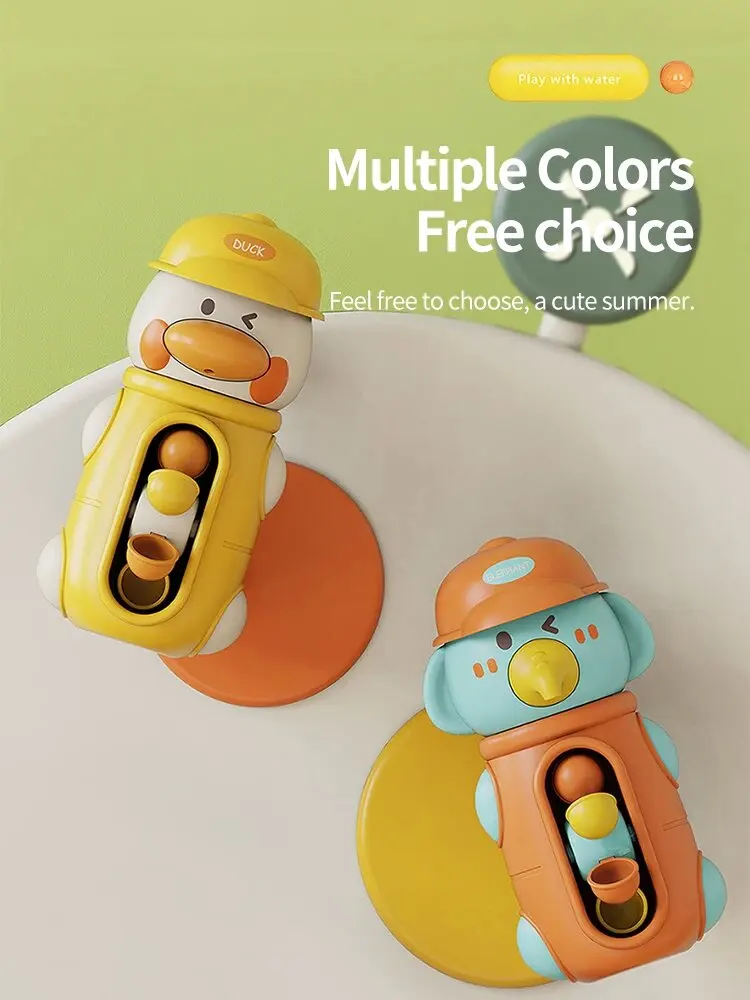 Bath Bathtub Toys for Toddlers 1 2 3 Years Old Duck Rotatable Waterwheel Bathroom Strong Suckers Water Scoop Fun Bath Toys Gifts Bath Bathtub Toys for Toddlers 1 2 3 Years Old Duck Rotatable Waterwheel Bathroom Strong Suckers Water Scoop Fun Bath Toys Gifts