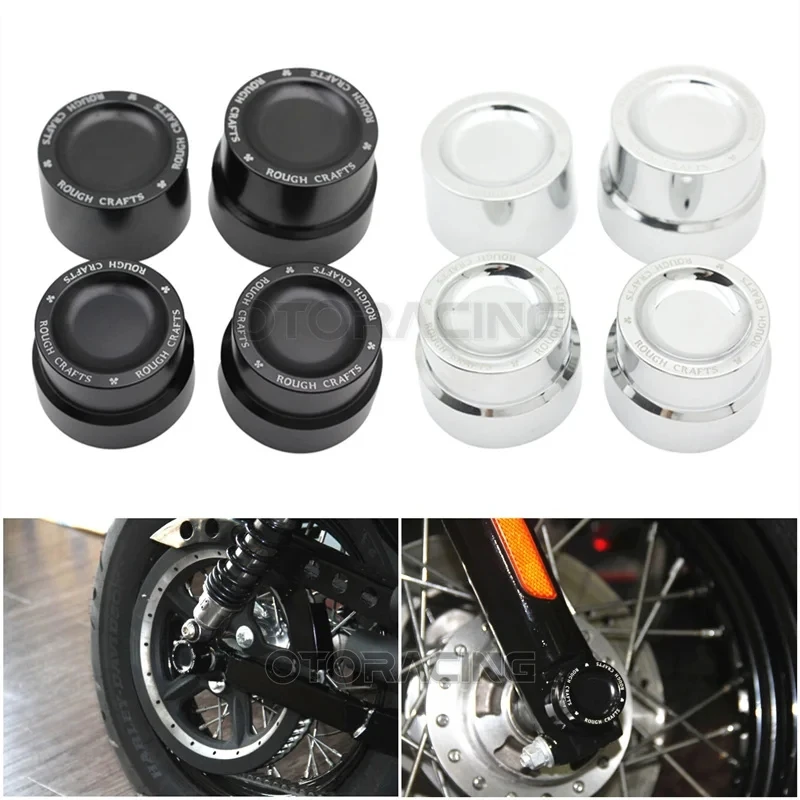 

Motorcycle Front & Rear CNC Axle Nut Covers Caps For Harley Sportster XL883 XL1200 Dyna Touring V-Rod Fat Bob Street Glide