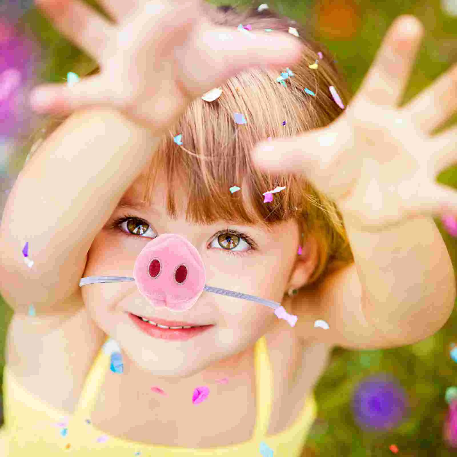 

3pcs Cartoon Simulation Pig Nose Cosplay Accessories Portable Plush Animal Nose Prop Costume Accessories