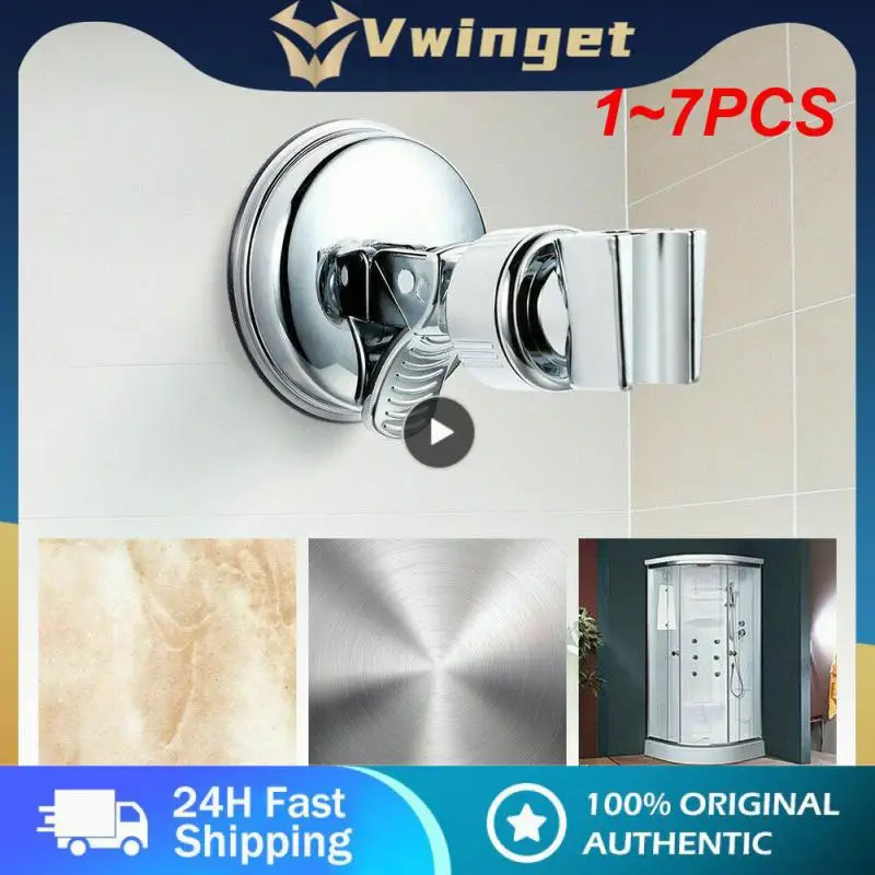 

1~7PCS Shower Holder Suction Cup Holder 360° Adjustable Showerhead Holder Plating Shower Rail Head Holder Bathroom Wall Mount