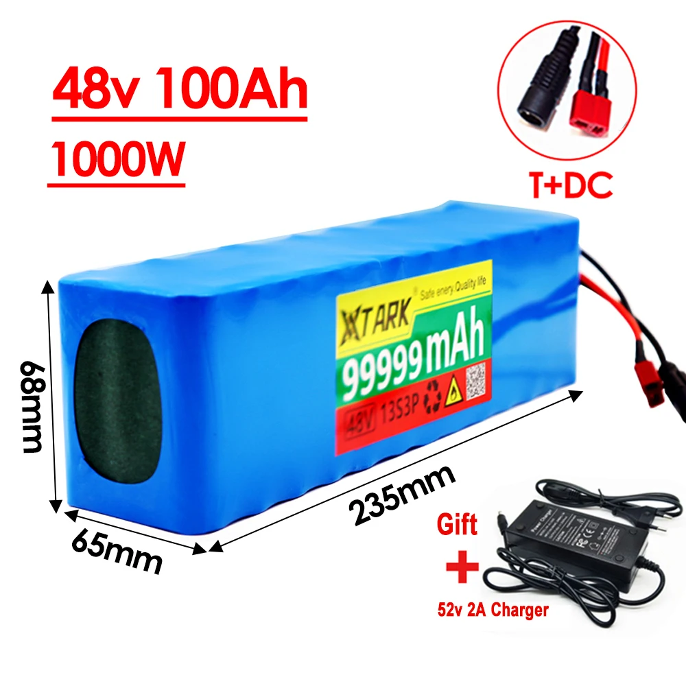 48V 100Ah 1000W 13s3p 48V 18650 Li-Ion Battery Pack for 54.6V Electric Scooter with BMS 54.6V Charger and Backup Battery
48V 100Ah 1000W 13s3p 48V 18650 Li-Ion Battery Pack for 54.6V Electric Scooter with BMS 54.6V Charger and Backup Battery