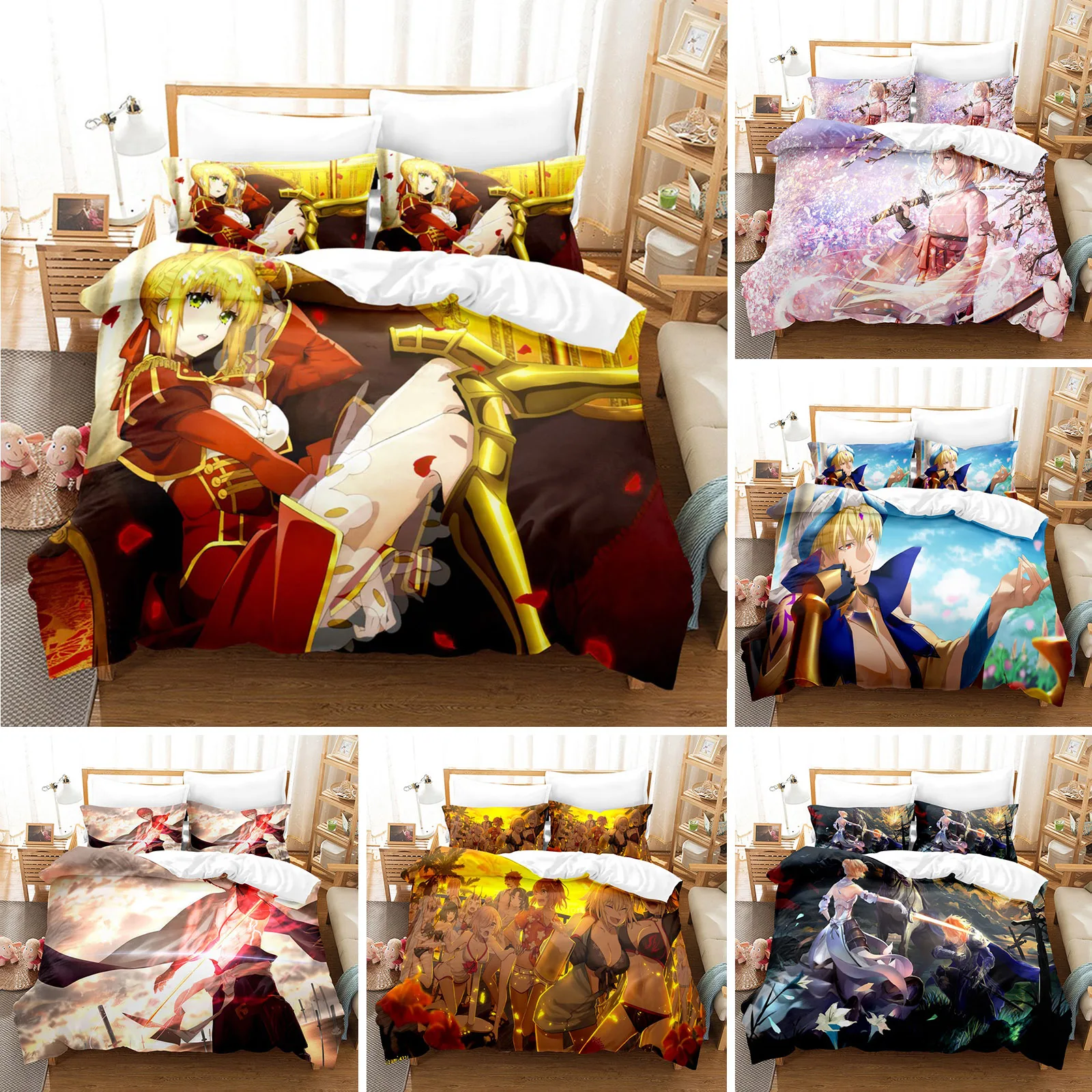 Anime FATE Nero Bedding Set Saber Duvet Cover Bedroom Comforter Covers Single Twin King Size Quilt Cover Home Textile 2/3PCS
Anime FATE Nero Bedding Set Saber Duvet Cover Bedroom Comforter Covers Single Twin King Size Quilt Cover Home Textile 2/3PCS