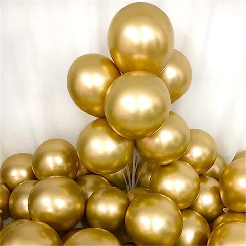 

10pcs 12inch Thick Chrome Gold Metallic Balloons With Confetti for Birthday Wedding Anniversary Valentines Day Party Decorations
