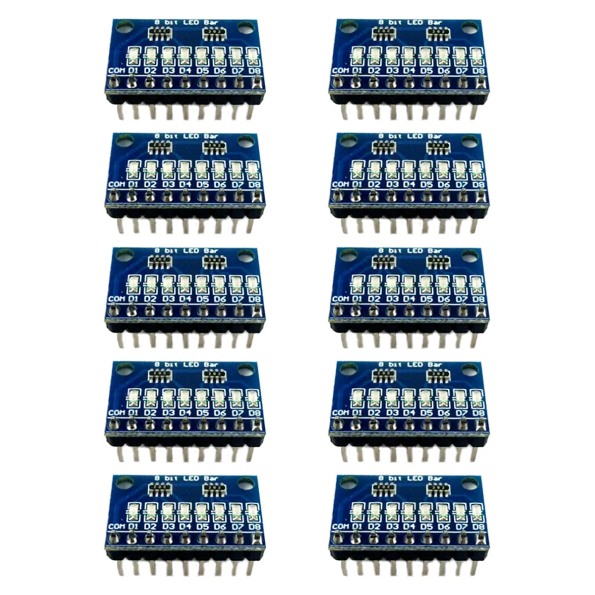 

10Pcs 3.3V 5V 8 Bit Blue Common Cathode LED Indicator Module DIY Kit for Arduino NANO UNO Raspberry Pi 4 Nodemcu V3