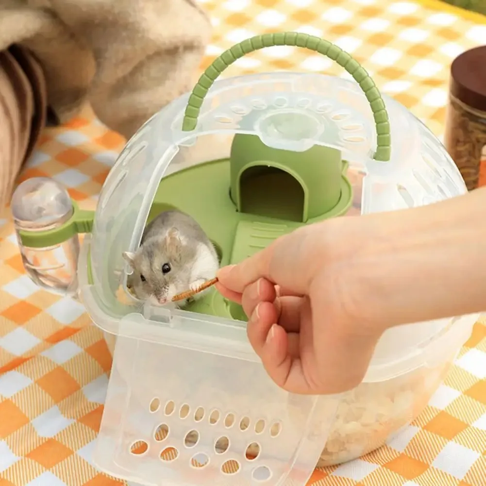 

Hamster Travel Cage Hand-held Gift Keep Warm Small Animal Hamster Go Out Box Hamster Carrier Cage Pet Accessories