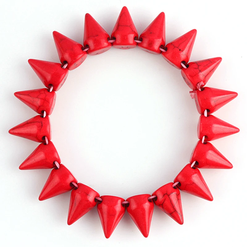 SUNYIK Red Howlite Stone Stud Rivet Spike Bead Punk Style Bracelet Bangle Wristband For Cool Men Women
SUNYIK Red Howlite Stone Stud Rivet Spike Bead Punk Style Bracelet Bangle Wristband For Cool Men Women