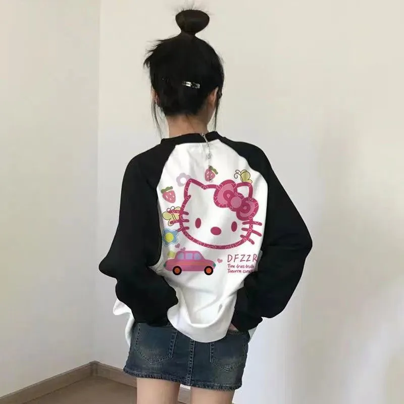 HelloKittys T-shirt Kawaii Sanrio top cartoon cute girl heart original creative cotton long-sleeved jacket gift for girls
HelloKittys T-shirt Kawaii Sanrio top cartoon cute girl heart original creative cotton long-sleeved jacket gift for girls