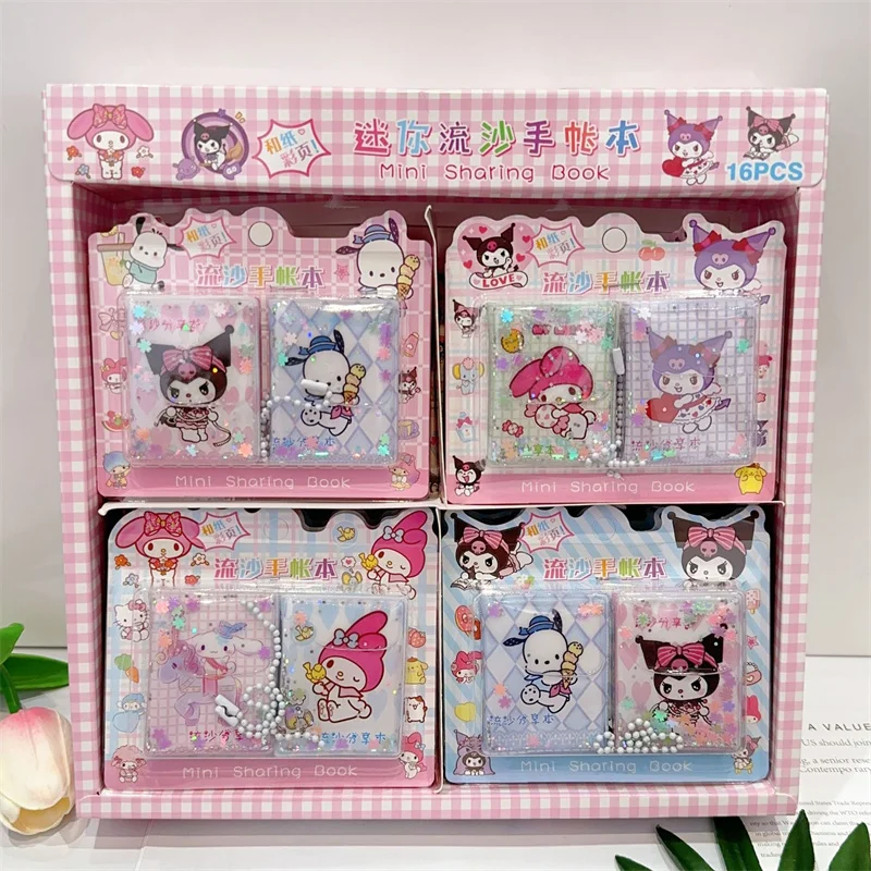 

16 set/lot Sanrio Kawaii Kuromi Melody Notebook Mini Portable Note Book Diary Planner Memo pad Stationery gift School Supplies