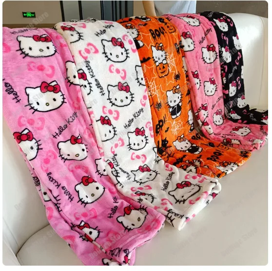 

Cartoon Anime Sanrio Hello Kitty Pajamas Halloween Flannel Fashion Trousers Women Kawaii Woolen Casual Home Autumn Pajama Pant