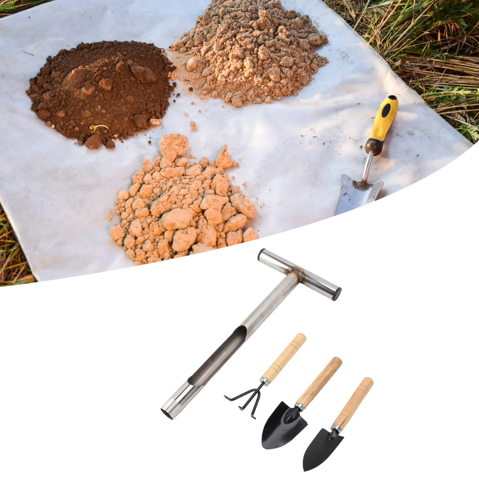 Portable Soil Sampler Probe T Handle Soil Sampler Probe Professional Stainless Steel Efficient Easy Cleaning for Farm for Lawn 
Portable Soil Sampler Probe T Handle Soil Sampler Probe Professional Stainless Steel Efficient Easy Cleaning for Farm for Lawn